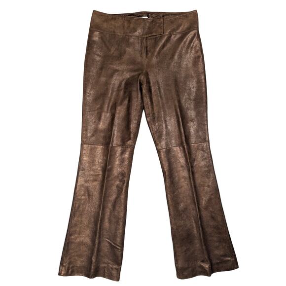 Y2K Vintage Cache Metallic Leather Bootcut Pants Bronze Brown Size 8 - Picture 15 of 15